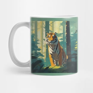 Beautiful siberian tiger in the jungle Mug